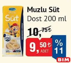 DOST MUZLU SÜT 200 ML DOST MUZLU SÜT 200 ML